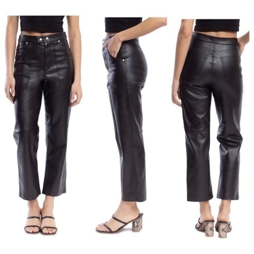 NWT BlankNYC The Baxter Ribcage Black Vegan Leather Pants 29